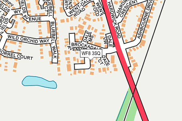 WF8 3SQ map - OS OpenMap – Local (Ordnance Survey)