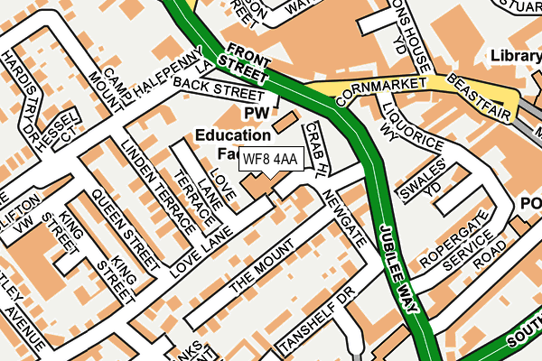 WF8 4AA map - OS OpenMap – Local (Ordnance Survey)