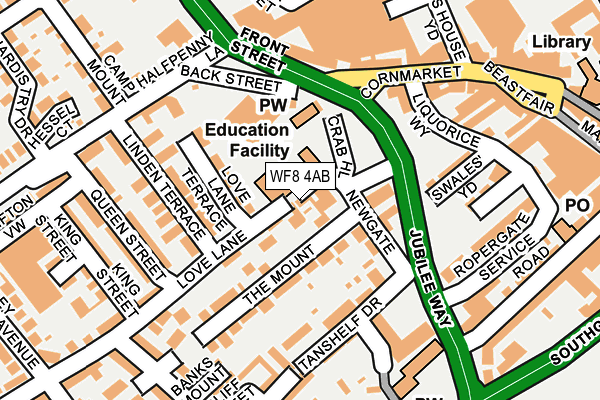 WF8 4AB map - OS OpenMap – Local (Ordnance Survey)