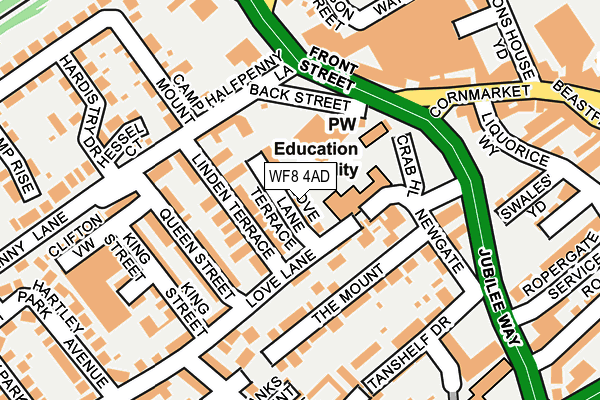 WF8 4AD map - OS OpenMap – Local (Ordnance Survey)