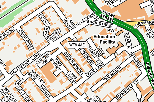 WF8 4AE map - OS OpenMap – Local (Ordnance Survey)