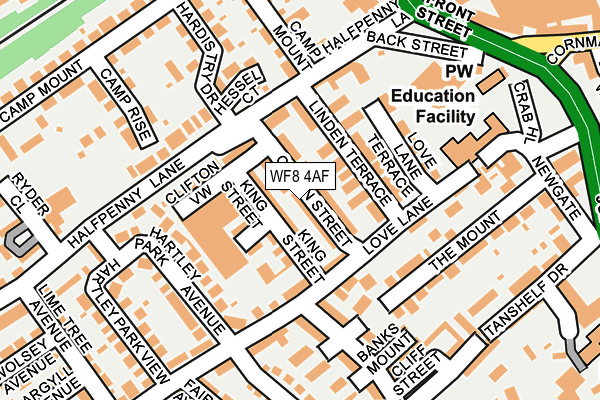 WF8 4AF map - OS OpenMap – Local (Ordnance Survey)