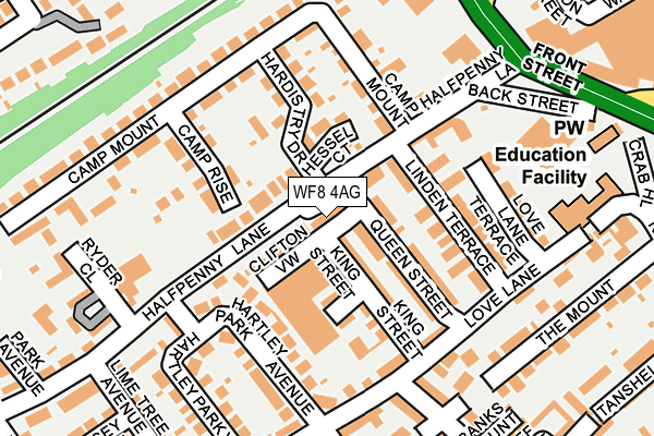 WF8 4AG map - OS OpenMap – Local (Ordnance Survey)