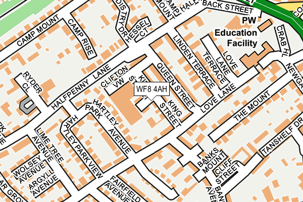 WF8 4AH map - OS OpenMap – Local (Ordnance Survey)