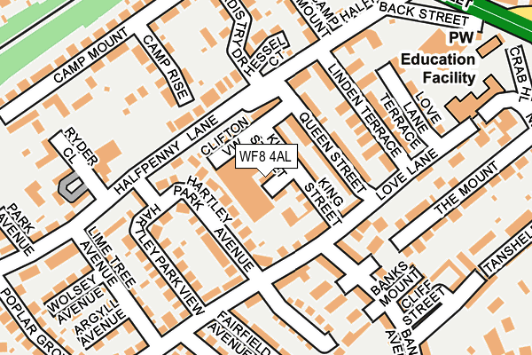 WF8 4AL map - OS OpenMap – Local (Ordnance Survey)