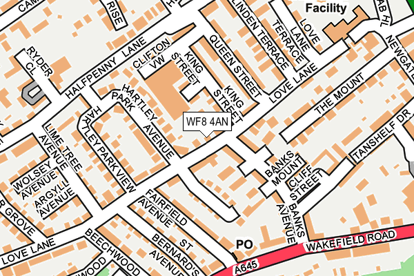 WF8 4AN map - OS OpenMap – Local (Ordnance Survey)