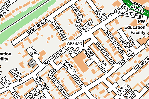 WF8 4AQ map - OS OpenMap – Local (Ordnance Survey)