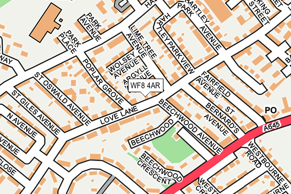 WF8 4AR map - OS OpenMap – Local (Ordnance Survey)