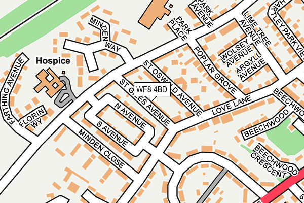 WF8 4BD map - OS OpenMap – Local (Ordnance Survey)