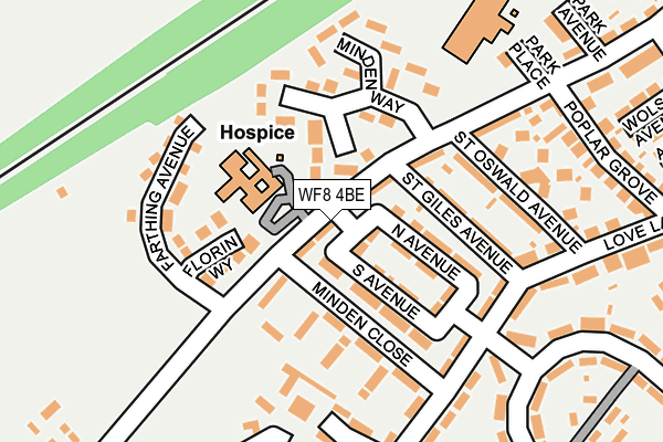 WF8 4BE map - OS OpenMap – Local (Ordnance Survey)