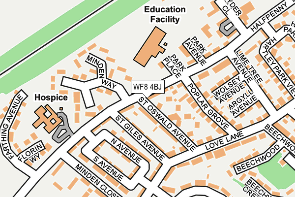 WF8 4BJ map - OS OpenMap – Local (Ordnance Survey)