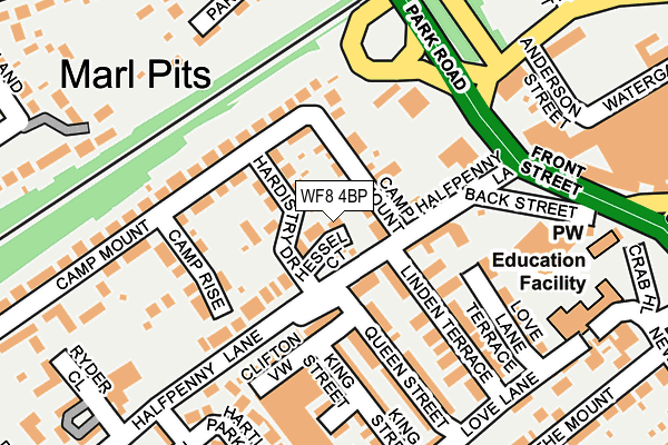 WF8 4BP map - OS OpenMap – Local (Ordnance Survey)