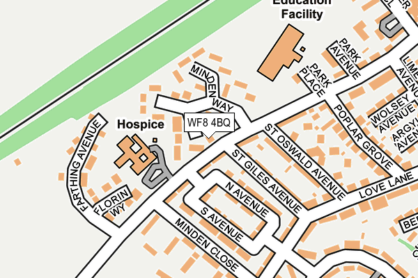 WF8 4BQ map - OS OpenMap – Local (Ordnance Survey)