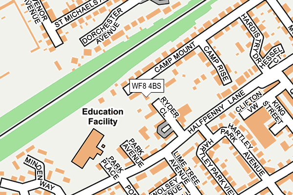 WF8 4BS map - OS OpenMap – Local (Ordnance Survey)