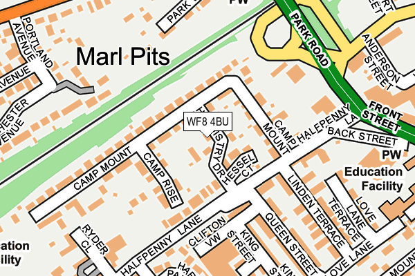 WF8 4BU map - OS OpenMap – Local (Ordnance Survey)