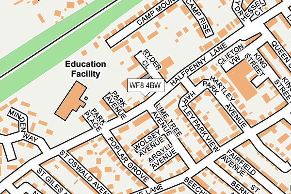WF8 4BW map - OS OpenMap – Local (Ordnance Survey)