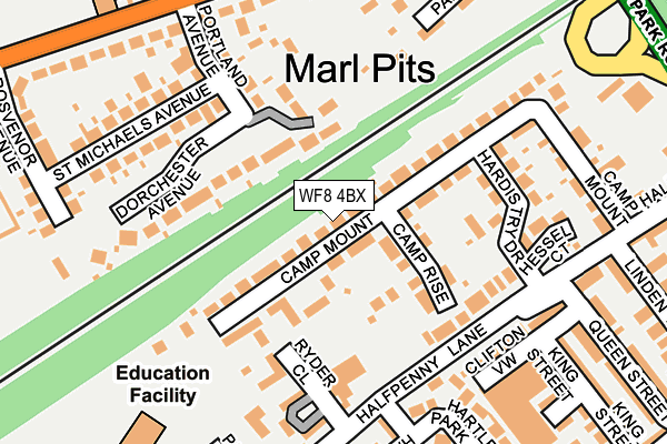 WF8 4BX map - OS OpenMap – Local (Ordnance Survey)