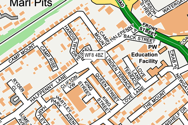 WF8 4BZ map - OS OpenMap – Local (Ordnance Survey)