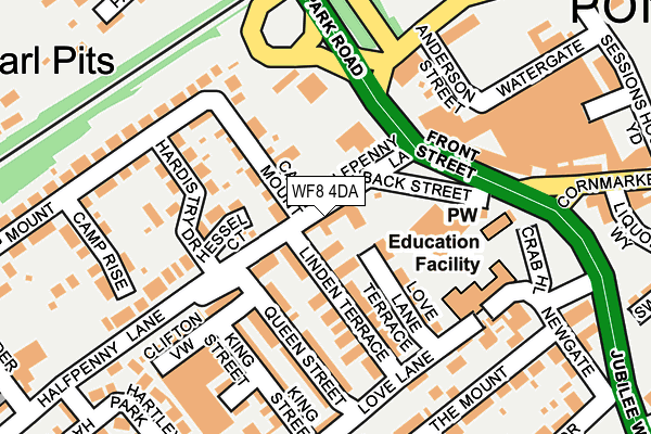 WF8 4DA map - OS OpenMap – Local (Ordnance Survey)
