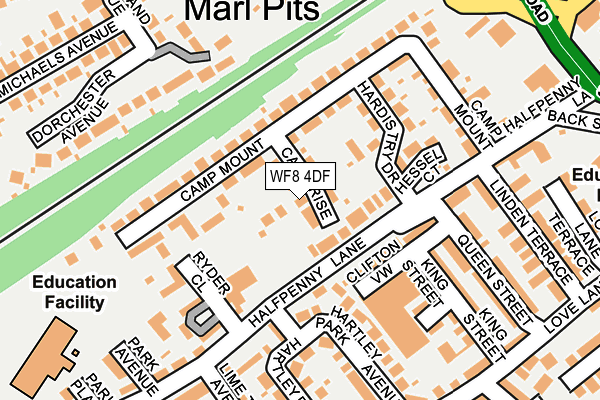 WF8 4DF map - OS OpenMap – Local (Ordnance Survey)