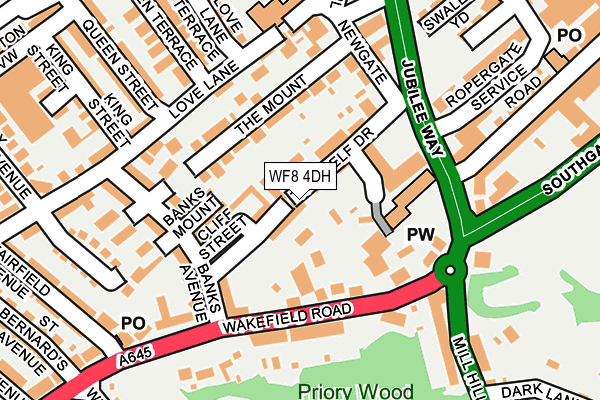 WF8 4DH map - OS OpenMap – Local (Ordnance Survey)