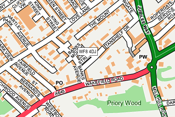 WF8 4DJ map - OS OpenMap – Local (Ordnance Survey)