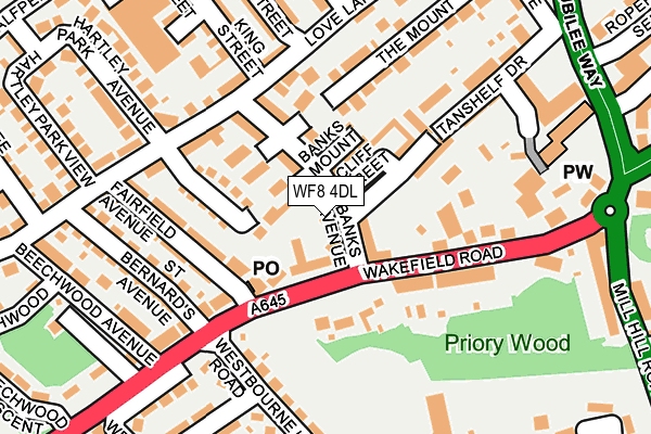 WF8 4DL map - OS OpenMap – Local (Ordnance Survey)