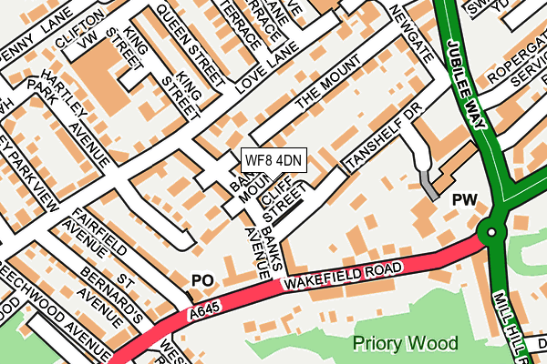 WF8 4DN map - OS OpenMap – Local (Ordnance Survey)