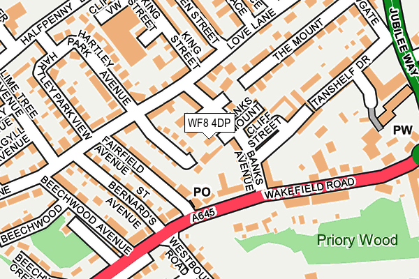 WF8 4DP map - OS OpenMap – Local (Ordnance Survey)