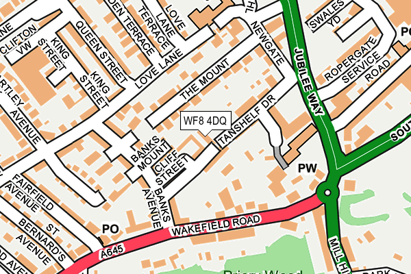 WF8 4DQ map - OS OpenMap – Local (Ordnance Survey)