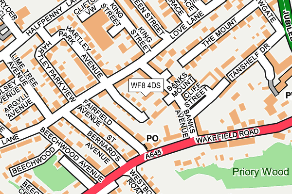 WF8 4DS map - OS OpenMap – Local (Ordnance Survey)