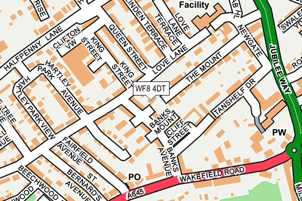 WF8 4DT map - OS OpenMap – Local (Ordnance Survey)