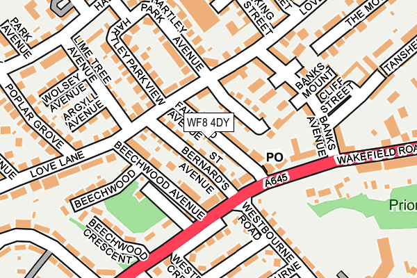 WF8 4DY map - OS OpenMap – Local (Ordnance Survey)