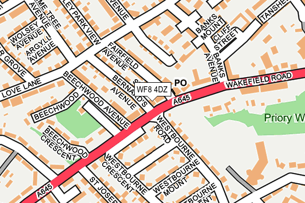 WF8 4DZ map - OS OpenMap – Local (Ordnance Survey)