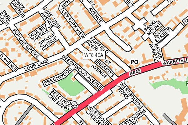 WF8 4EA map - OS OpenMap – Local (Ordnance Survey)