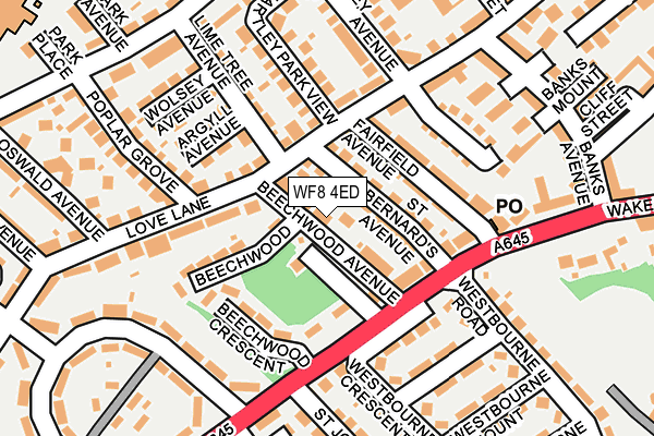 WF8 4ED map - OS OpenMap – Local (Ordnance Survey)