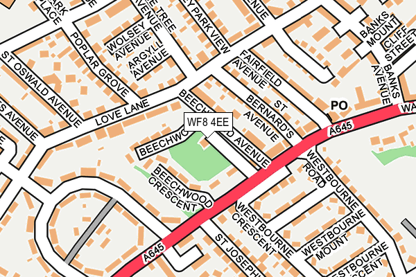 WF8 4EE map - OS OpenMap – Local (Ordnance Survey)