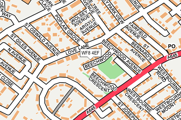 WF8 4EF map - OS OpenMap – Local (Ordnance Survey)