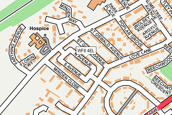 WF8 4EL map - OS OpenMap – Local (Ordnance Survey)