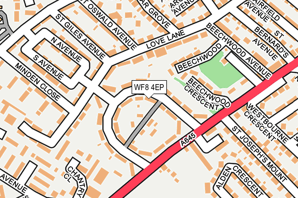 WF8 4EP map - OS OpenMap – Local (Ordnance Survey)