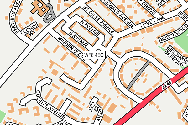 WF8 4EQ map - OS OpenMap – Local (Ordnance Survey)