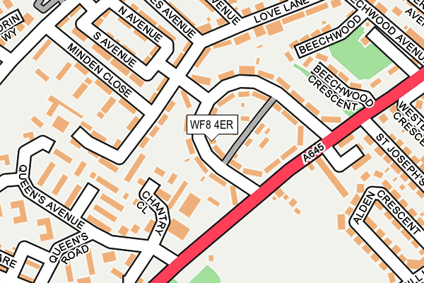 WF8 4ER map - OS OpenMap – Local (Ordnance Survey)