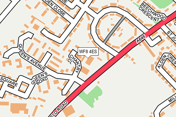 WF8 4ES map - OS OpenMap – Local (Ordnance Survey)