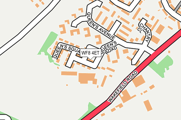 WF8 4ET map - OS OpenMap – Local (Ordnance Survey)