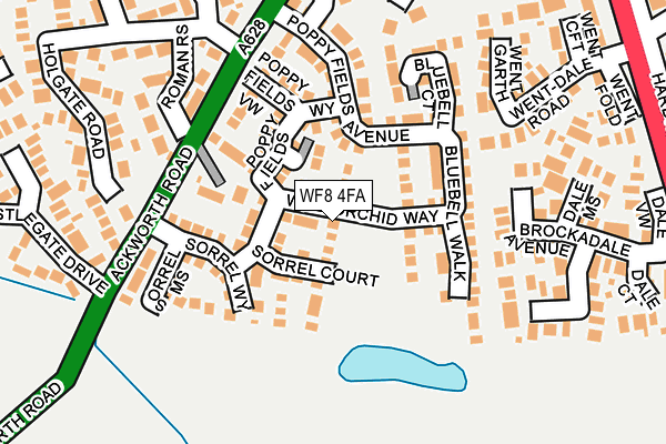 WF8 4FA map - OS OpenMap – Local (Ordnance Survey)