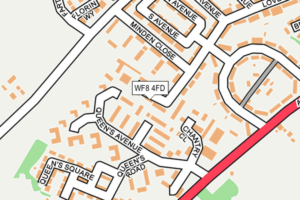 WF8 4FD map - OS OpenMap – Local (Ordnance Survey)