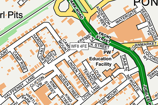 WF8 4FE map - OS OpenMap – Local (Ordnance Survey)