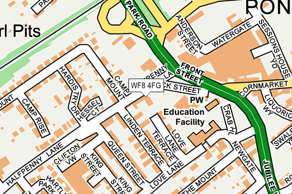 WF8 4FG map - OS OpenMap – Local (Ordnance Survey)