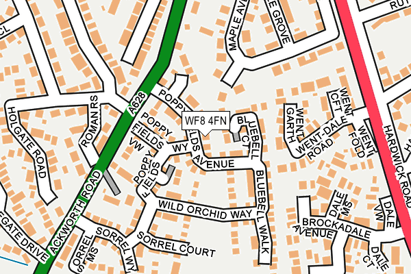 WF8 4FN map - OS OpenMap – Local (Ordnance Survey)