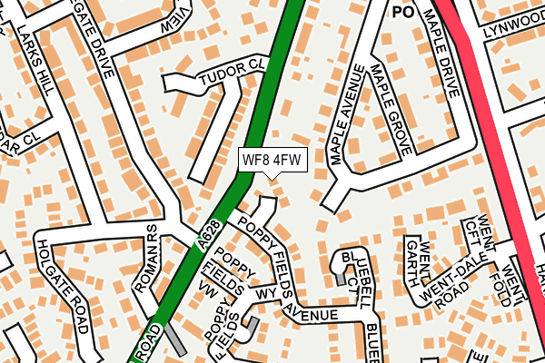 WF8 4FW map - OS OpenMap – Local (Ordnance Survey)